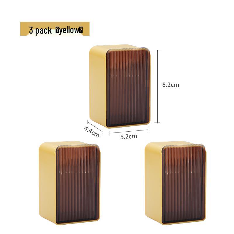 Wall-Mounted Flip-Top Toothpick Holder - Creative Plastic Design for Home and Restaurant