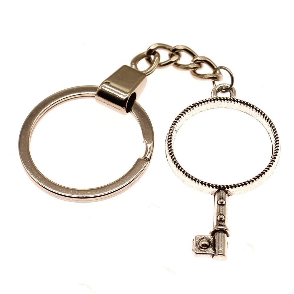Ornate Gear Keychain Antique Style Punk Pendant Key Holder 30mm Ring