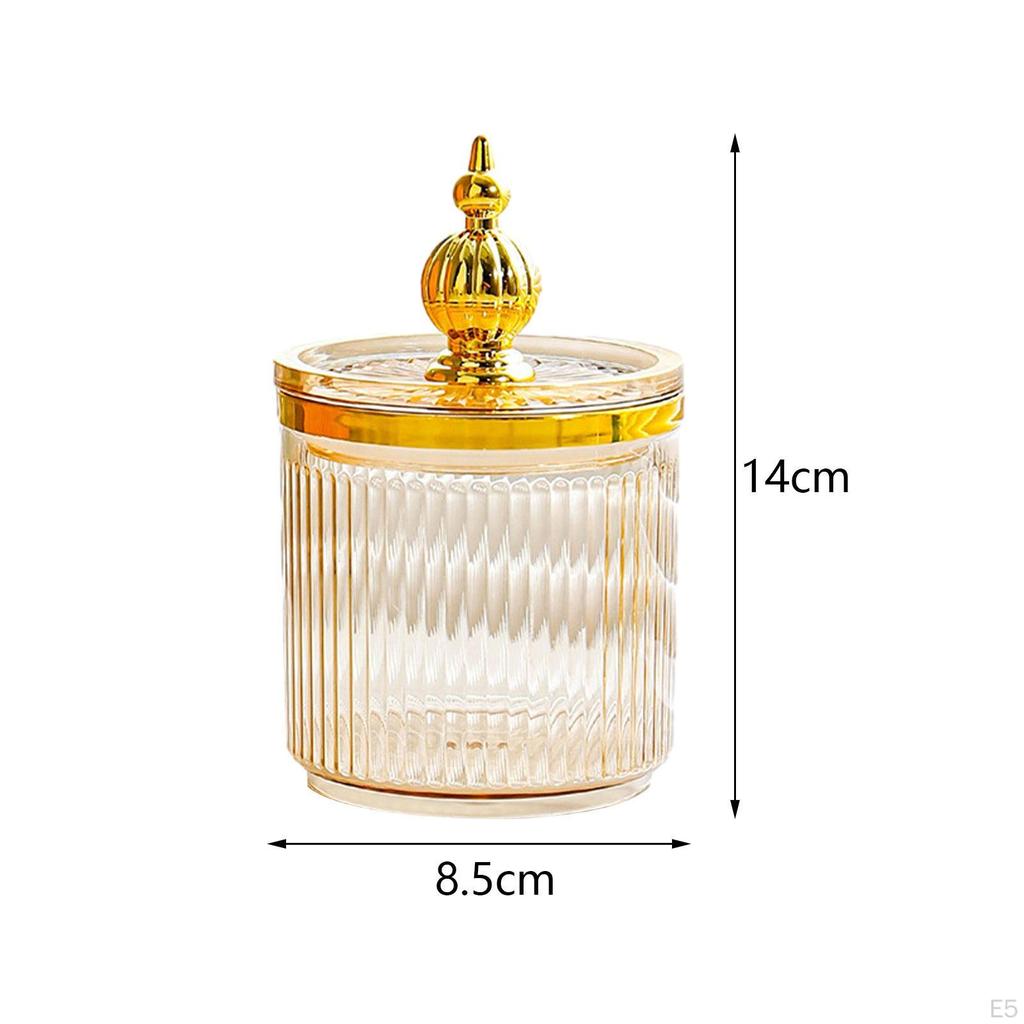 Przezroczysty akrylowy pojemnik na waciki z pokrywką na toaletkę łazienkową