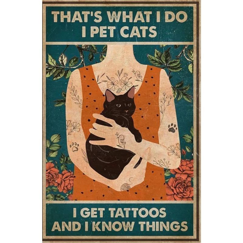 Katzen Metall Wandkunst, Haustierliebhaber Poster Schild