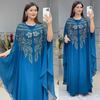 Plus Size Women's Long Muslim Robe Dress with Cloak