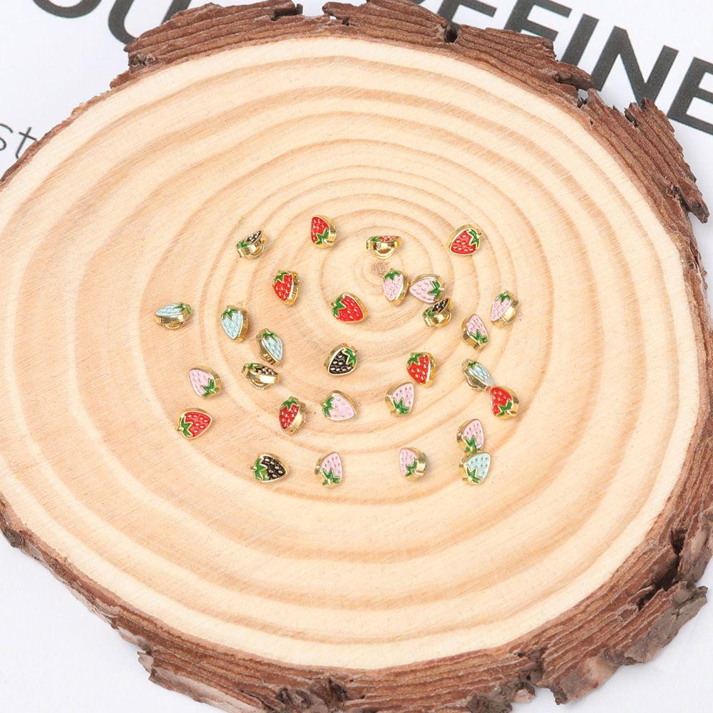 20/40pcs Cute Girl Gift Craft Strawberry Pattern Decoration Mini Buttons Clothing Sewing Buckle DIY  Clothes Metal Buckles