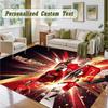 Crystal Velvet Square Rug Custom NameCristiano Ronaldo Pattern Non Slip Home Floor Decor Rug