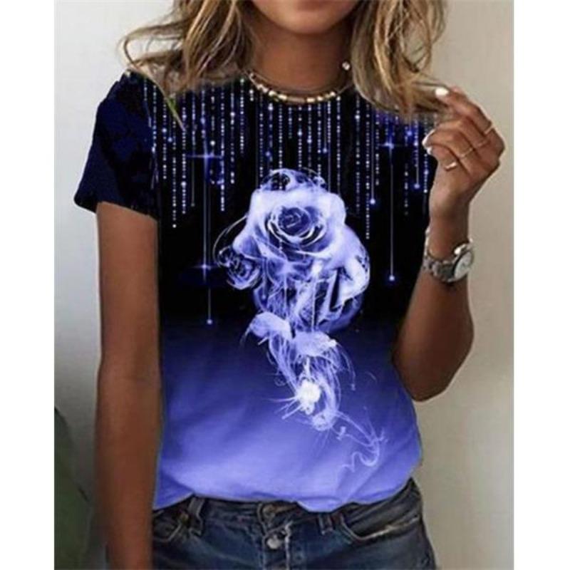 Women's T-shirt, casual and comfortable top, women's printed design
