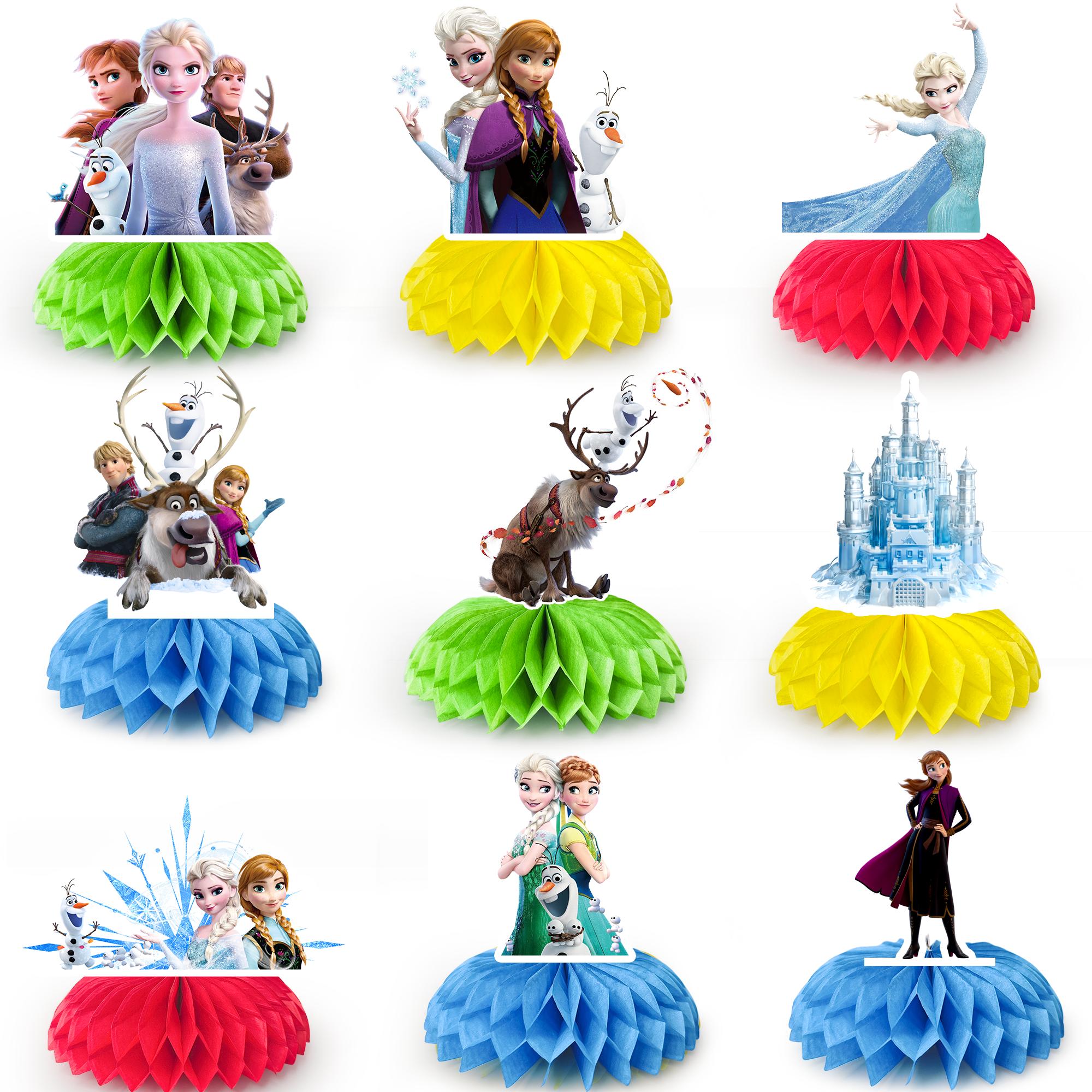9Pcs Cartoon Centerpieces,Cartoon Birthday Party Table Centerpieces Set- Cartoon Honeycomb Centerpieces for Cartoon Party or Table Decorations.