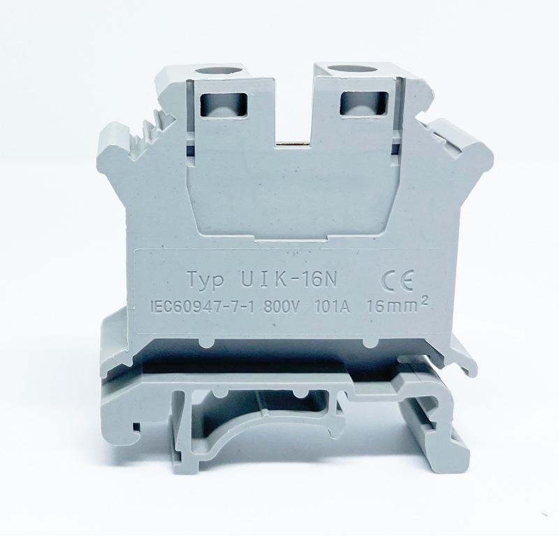 UK-16N DIN Rail Mount 16MM Square Copper Wiring Terminal Block Connector