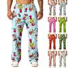 Men's Christmas Printed Loose Fit Jogger Sweatpants with Pockets for Athletic Casual Wear