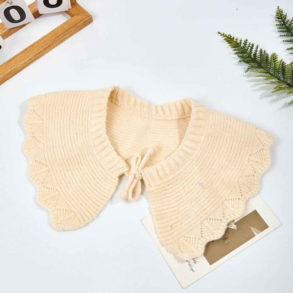 Detachable Fake Collar Hollow Knitted Shawl Collar Accessory New Drawstring Sweater Collar Winter