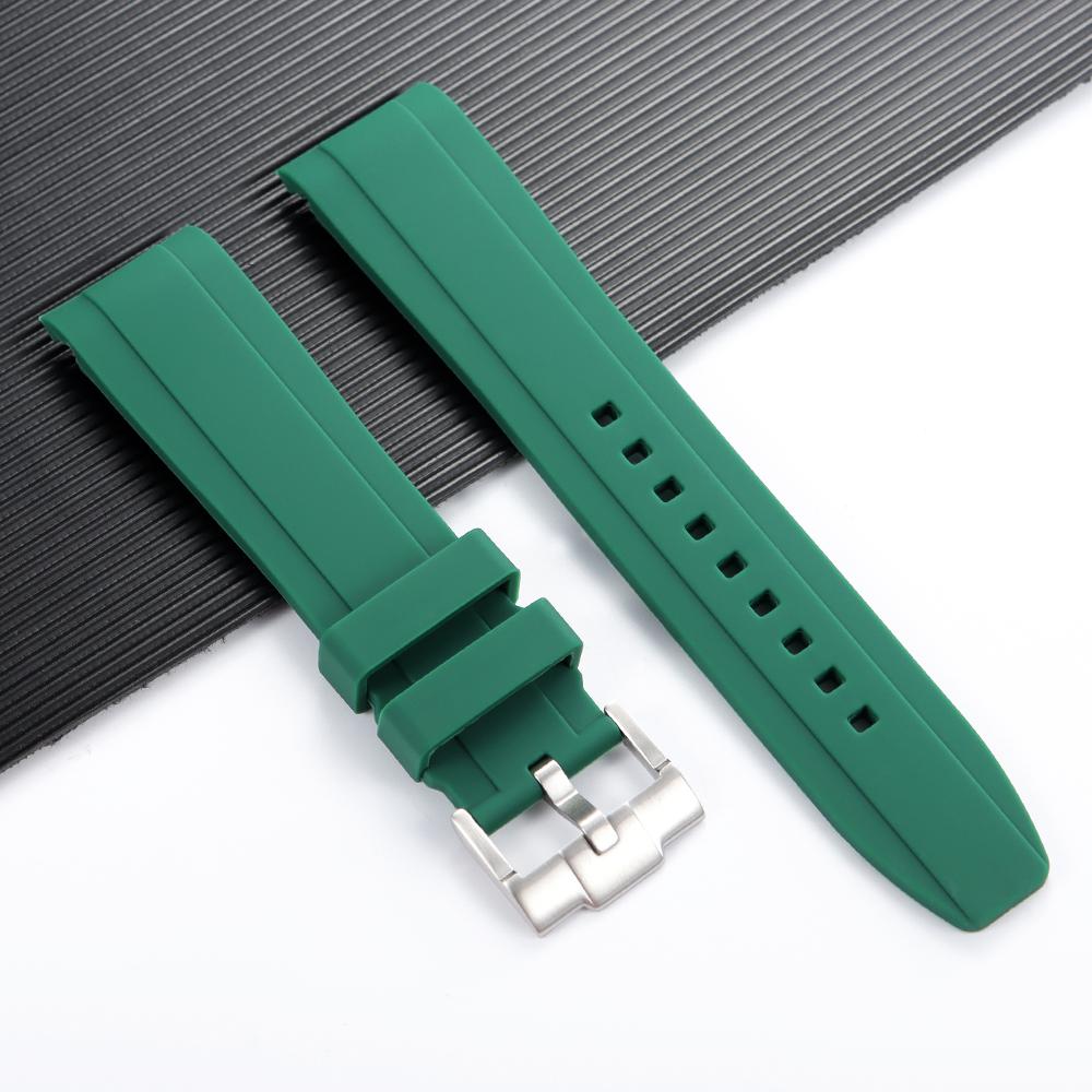 Hochwertiges Kautschukarmband mit gebogenem Ende 20mm 22mm Silikon-Uhrenarmband für Swatch für Omega Moonswatch Armband Wasserdichtes Armband