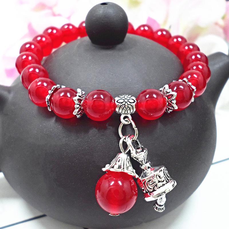Red Agate Crystal Beaded Bracelet for Women - Handcrafted Couple Jewelry