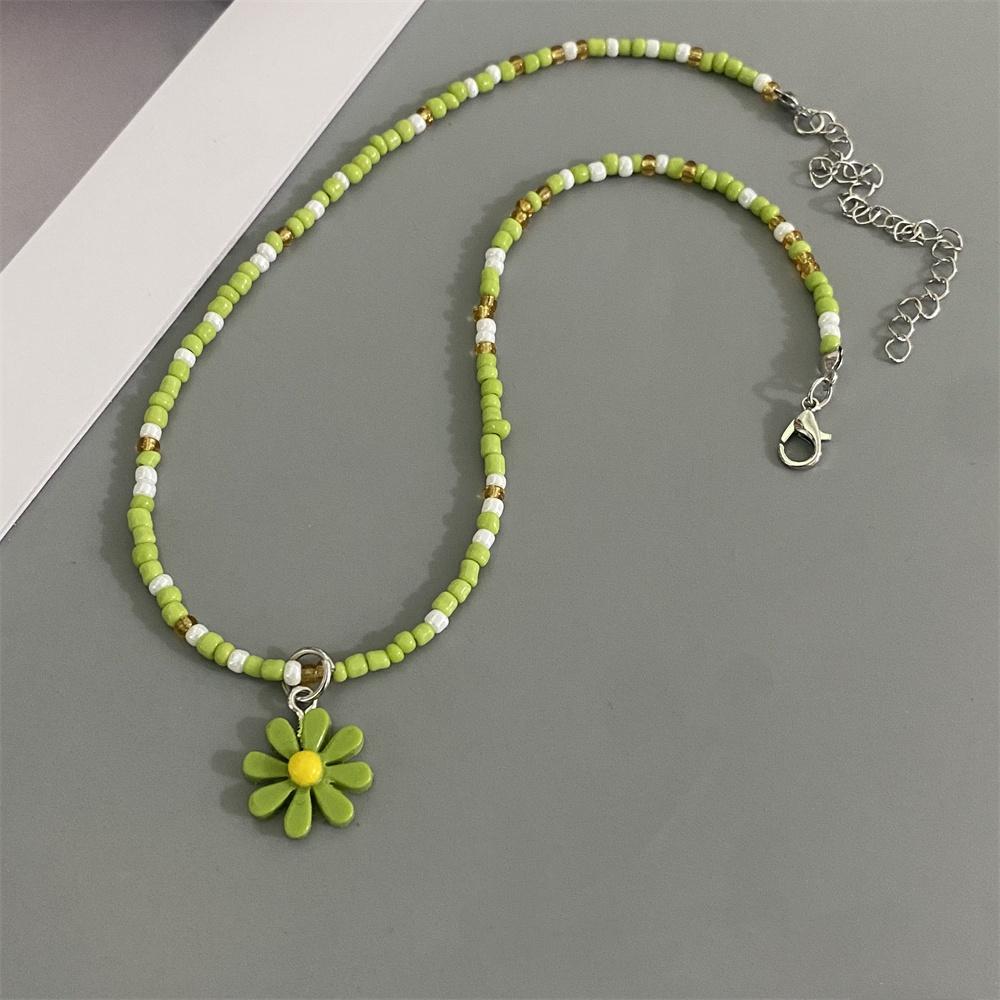 1 PC Colorful Rice Beads Handmade Choker Necklace For Girl Women Spring Summer Holiday Necklace Gift Neck Jewwelry