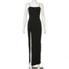 Summer Split Slim Fit Backless Black Sexy Dress Women Sleeveless Strapless Elegant Party Dresses Women Vintage Fashion Club Evening Red Dress 25771