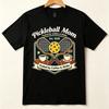 Pickleball Mom Fueled by Coffee Dinks Vintage Collegiate Crest Graphic T Shirt Unisex Casual Cotton Short Sleeve Tops Funny