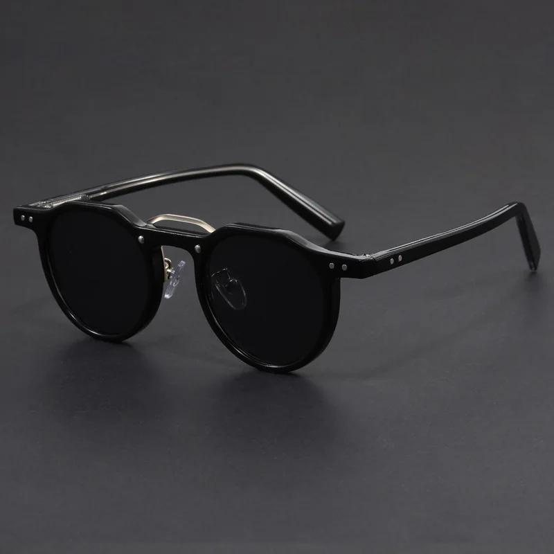 Classic Vintage Round Frame Sunglasses For Men Punk Style Sun Glasses Fashion Sunshade Retro Eyewear Uv400 Goggles