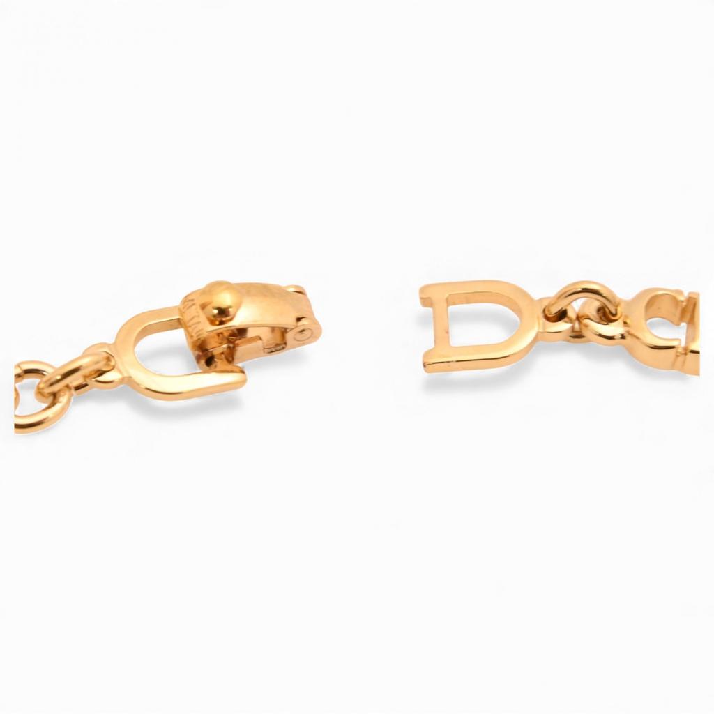 Auth DIOR CD Logo Gold Bracelet Women's Jewelry Di6610jd Used