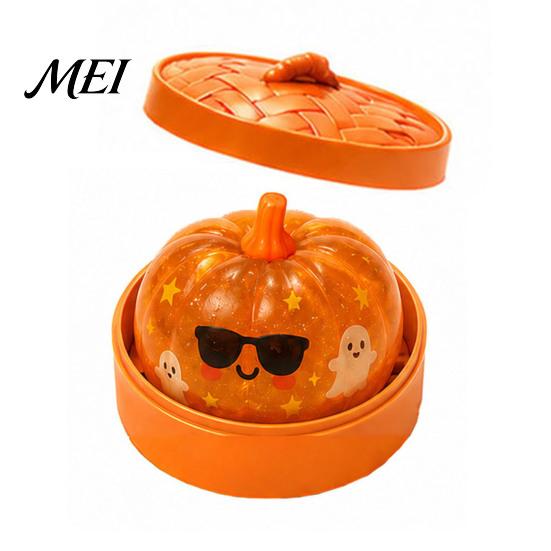 Relaxation Fidget Toy Halloween Dumpling Stress Relief Toy, Cartoon Steamed Bun Squeeze with Steamer, Sensory Ball Party Favors Portable Reliever