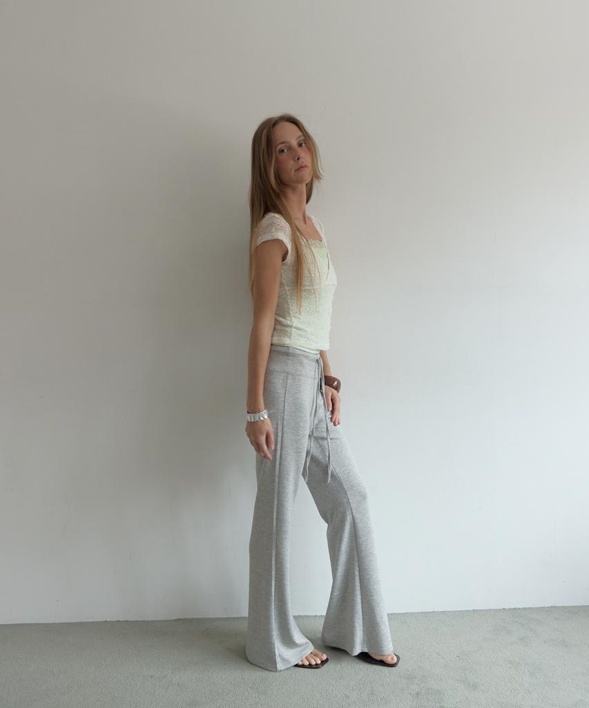 Asula Relaxed Bootcut Pants (Melange Gray)