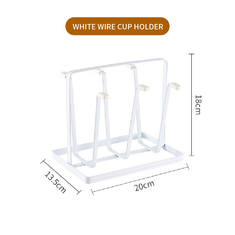 Drying Shelf Home Storage Mug Hooks Metal Cup Drying Rack with 6 Hooks Non-Slip Silicone for Mugs, Glasses, and Bottles