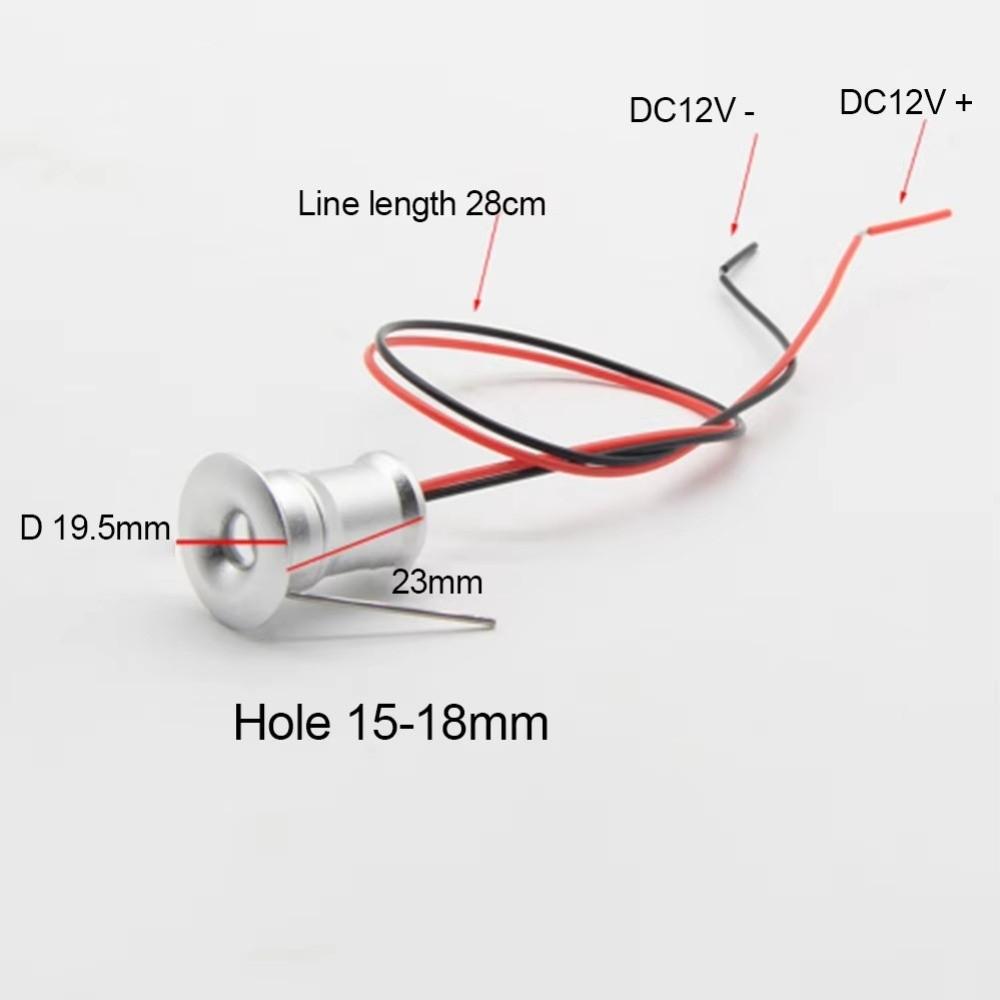 1W Power Mini LED Spotlight 3000K Warm Light Cabinet Downlight Durable Spot Lights  Indoor Lighting