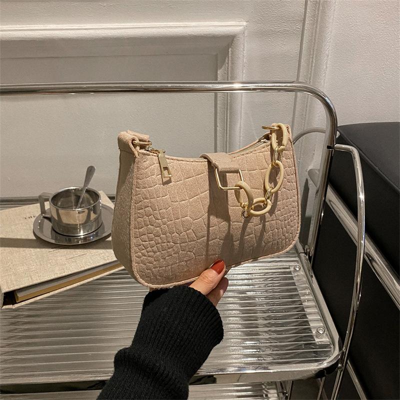 Lady Filz Achselhöhle Design Luxus Tote veröffentlicht Mode Damen Handtasche unter Crescent kleine quadratische Tasche