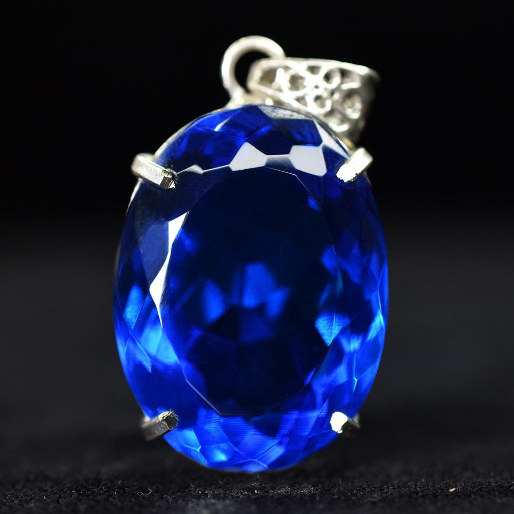 Natural Blue Topaz Pendant Oval Cut 93.40 Ct Unique Pendant Gemstone Certified My-pd-129-k