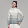 Autumn and Winter New Down Light Down Jacket Women's Stand-up Collar Hooded Gradual Change Color Large Size White Duck Down