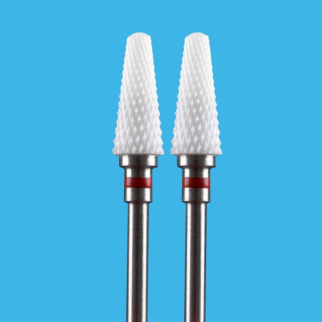 2 PCS Ceramic Milling Cutter For Manicure Machine Set Nail Drill Bits Corundum Mill Cutters Nails Pedicure Bit Sanding Cap