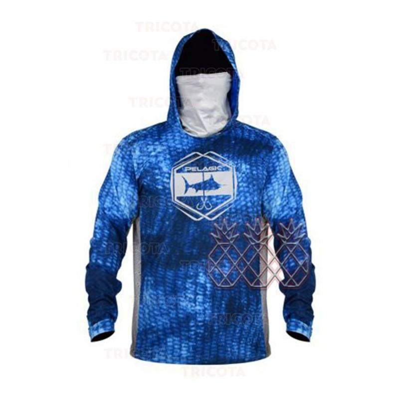 Herren Quick-Dry UV-Schutz Angel-Hoodie Langarm Outdoor Sportoberteil UPF50 Atmungsaktiv