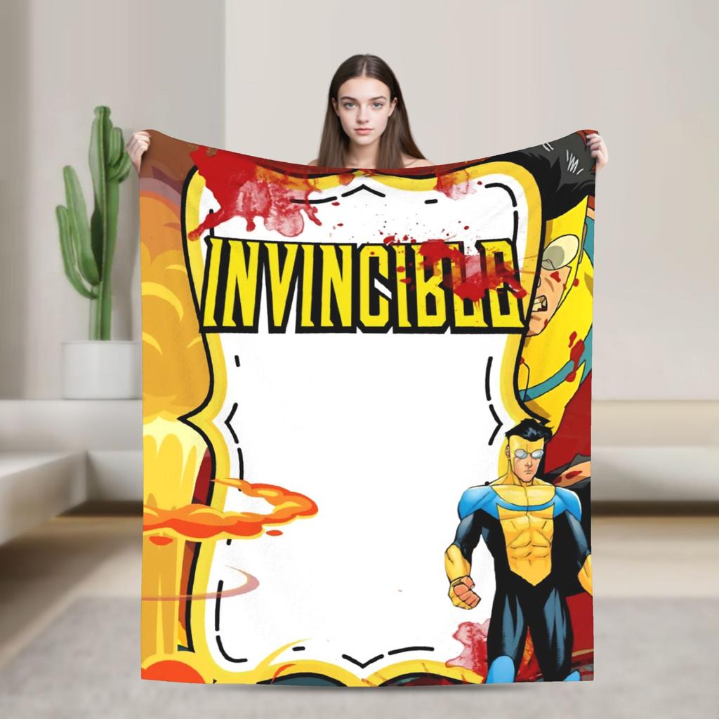 Invincible Omni Man Blanket  Warm Comfortable Plush Bedding Throws For Bedroom Travel Office Flannel Bedspread Bed Cover