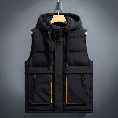 Waistcoat Winter Hooded Vest Thickened Down Cotton Shoulder Men's Winter Sleeveless Horse Clip Jacket
