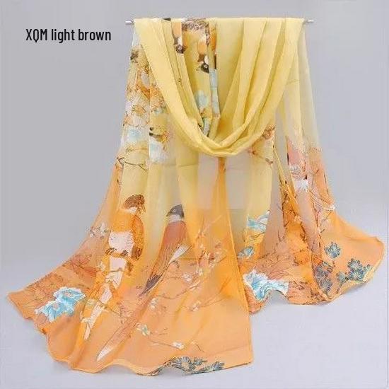 All-Season Oversized Chiffon Scarf for Women - Sun Protection & Versatile Wear