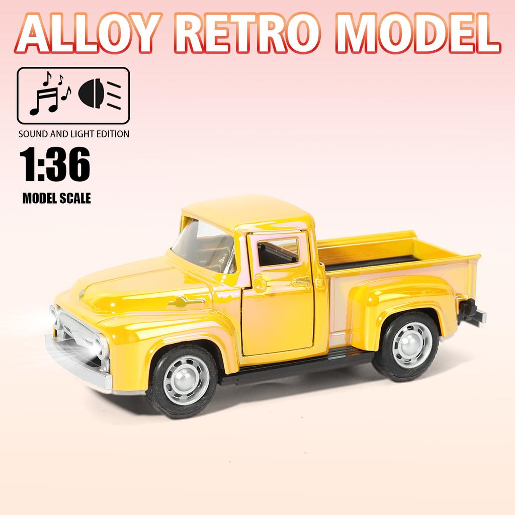 1:36 1955 Classic Chevrolet's Pickup Truck Sound and Light Alloy Car Models New Year Gift For Kids