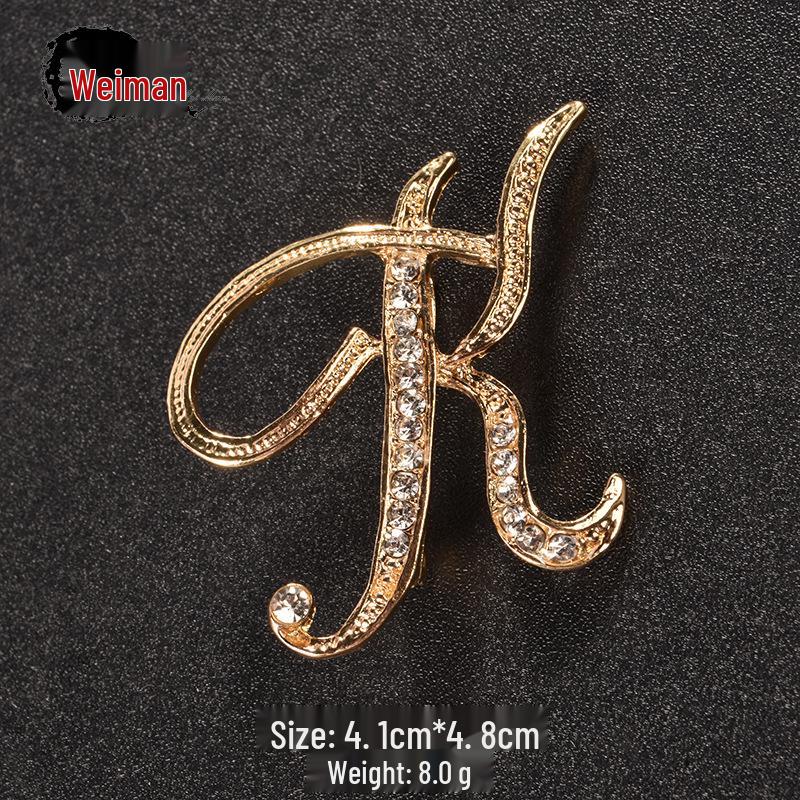Men's Suit Jacket Brooch: Elegant English Letter Pin for a Stylish Touch