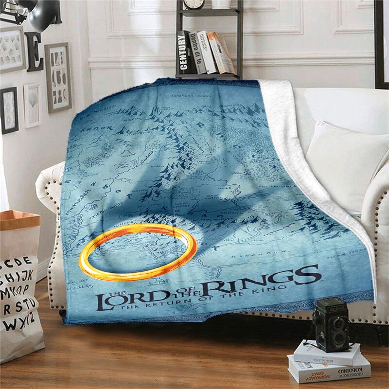1pc Middle earth Map Poster Cartoon Blanket,Portable Throw for Travel & Camping, All Season Cozy Blanket,Ideal Gift