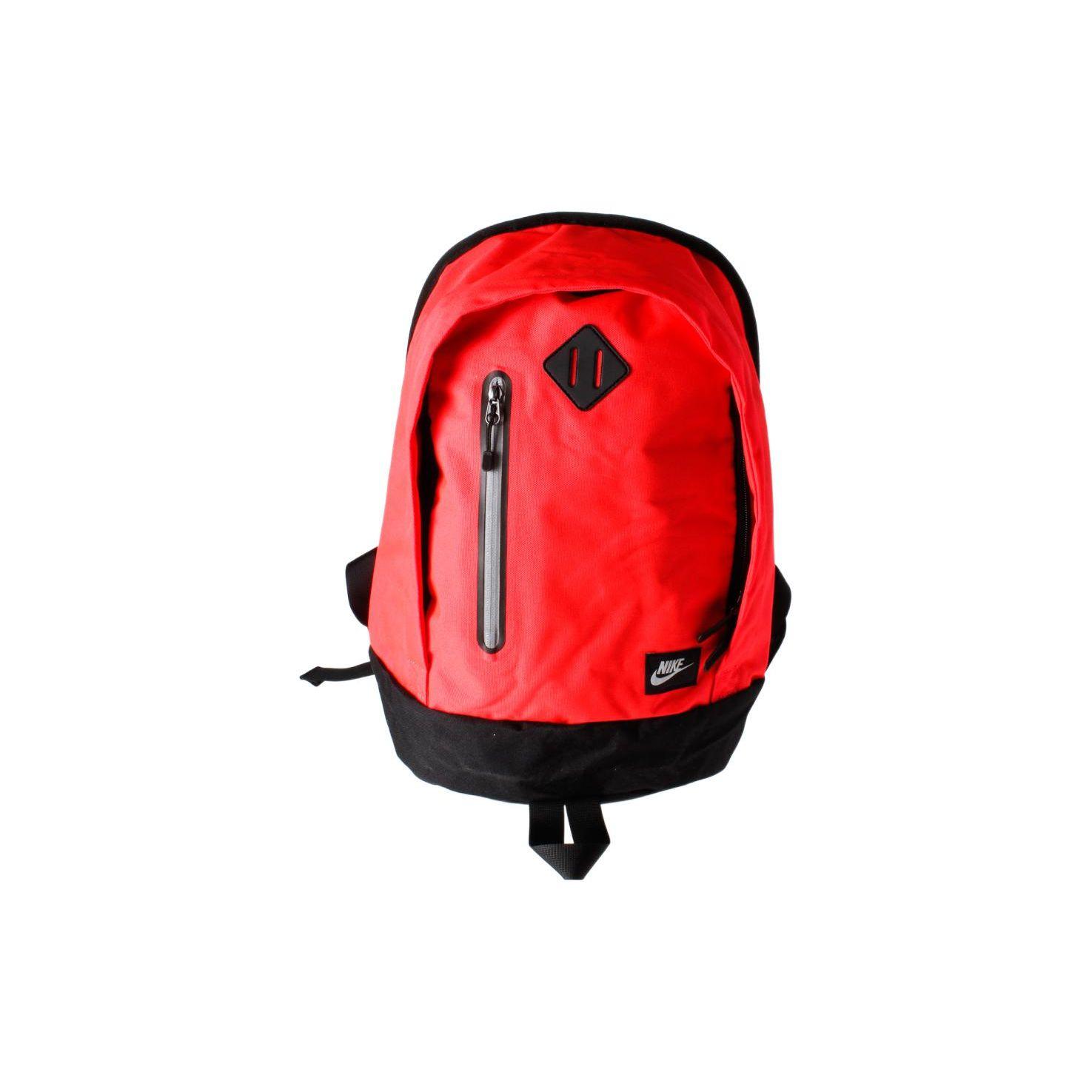 Nike Zipper Minimalist Solid Color Splicing Large Capacity Classic Logo Polyester Backpack Unisex Backpack Red BA4735-618 Red