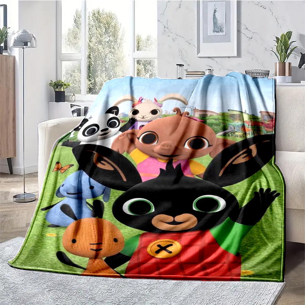 Bing Theme Printed Blanket - Perfect for Couch, Bed, Travel & Outdoor Use | Machine Washable, Cozy & Durable.