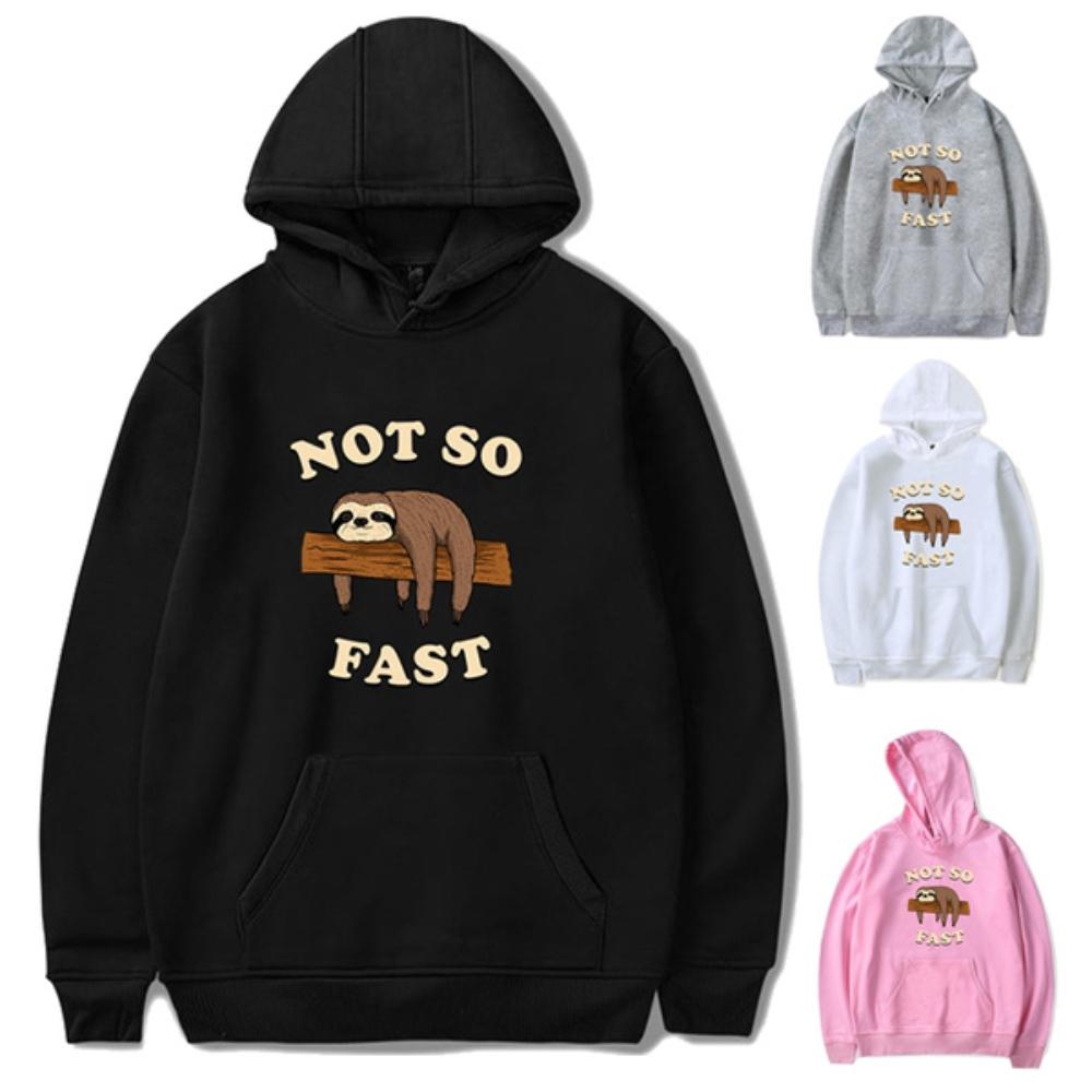 

Not So Fast Sloth Hoodies Women Men Casual Sweatshirt Hooded Pullovers Long Sleeve Tops Autumn Winter Clothings XS чорний