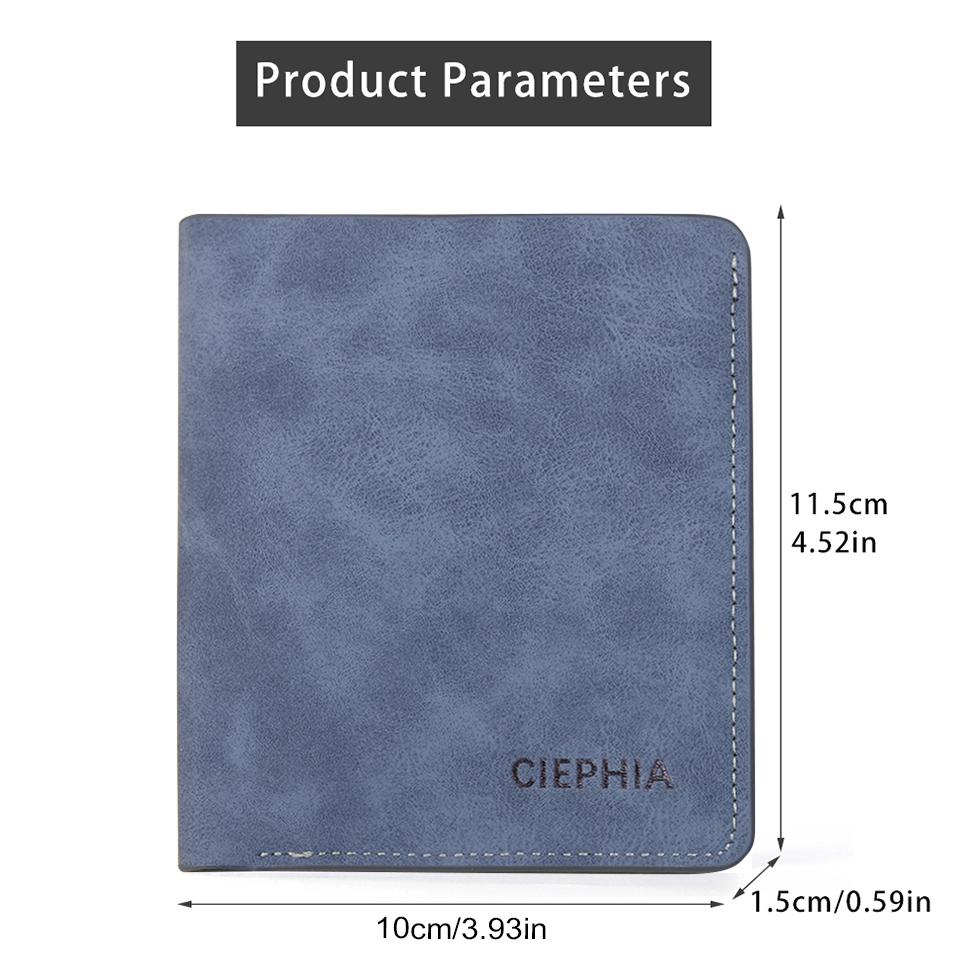 Men's Wallets Vintage Short Bifold Wallet with ID Window Deep Cash Pockets RFID Blocking Credit Card Holder Gifts