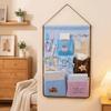 Cotton Linen Wall Hanging Storage Bag Large Capacity Mobile Phone Hanging Bag  Dormitory
