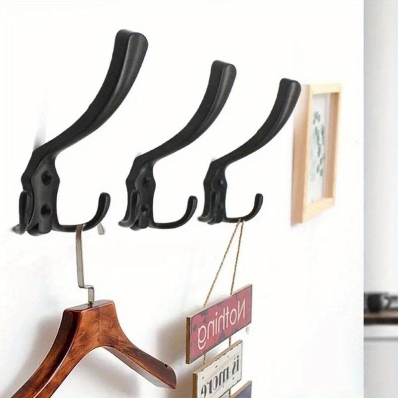 

Современный настенный крючок для одежды с 3 крючками, вешалка для халата, вешалка для одежды, настенная вешалка для шляп, хром, золото для спальни, одежды, прихожей, мебель чёрный