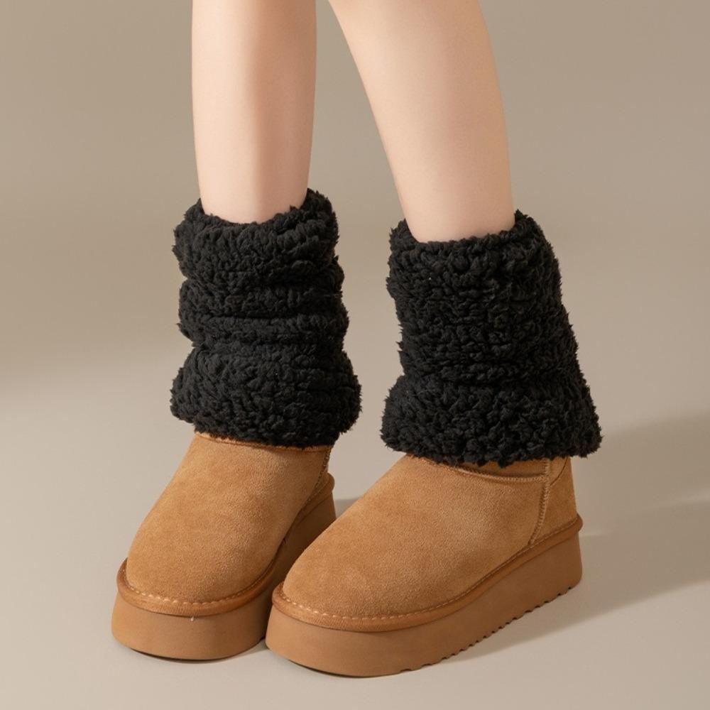 New Coral Velvet Plush Fluffy Boots Cover Warm Y2K Hosiery Thickened Leggings Leg Warmer Gift