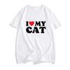 Ich liebe meine Mama Rotes Herz Symbol Buchstaben Familie Ästhetik T-Shirts Unisex 100% Baumwolle T-Shirts Hübsche T-Shirts Kurzarm Harajuku
