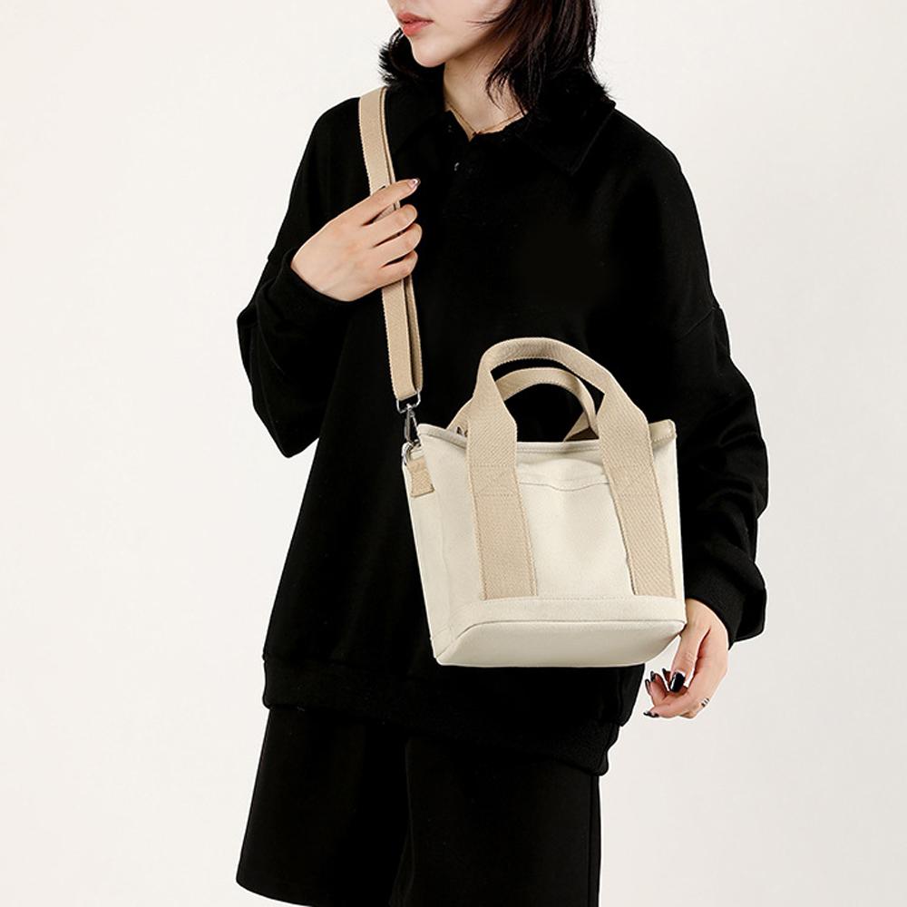 Crossbody Tote Bag for kvinner Trendy lerret skulderhåndvesker Stor kapasitet reisehåndvesker
