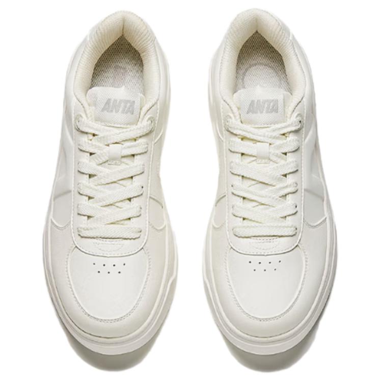 Anta A Dao 3 Simple Versatile Wear-Resistant Height Increasing Low-Top Sneakers Men sneakers Ivory-White 112548026-1