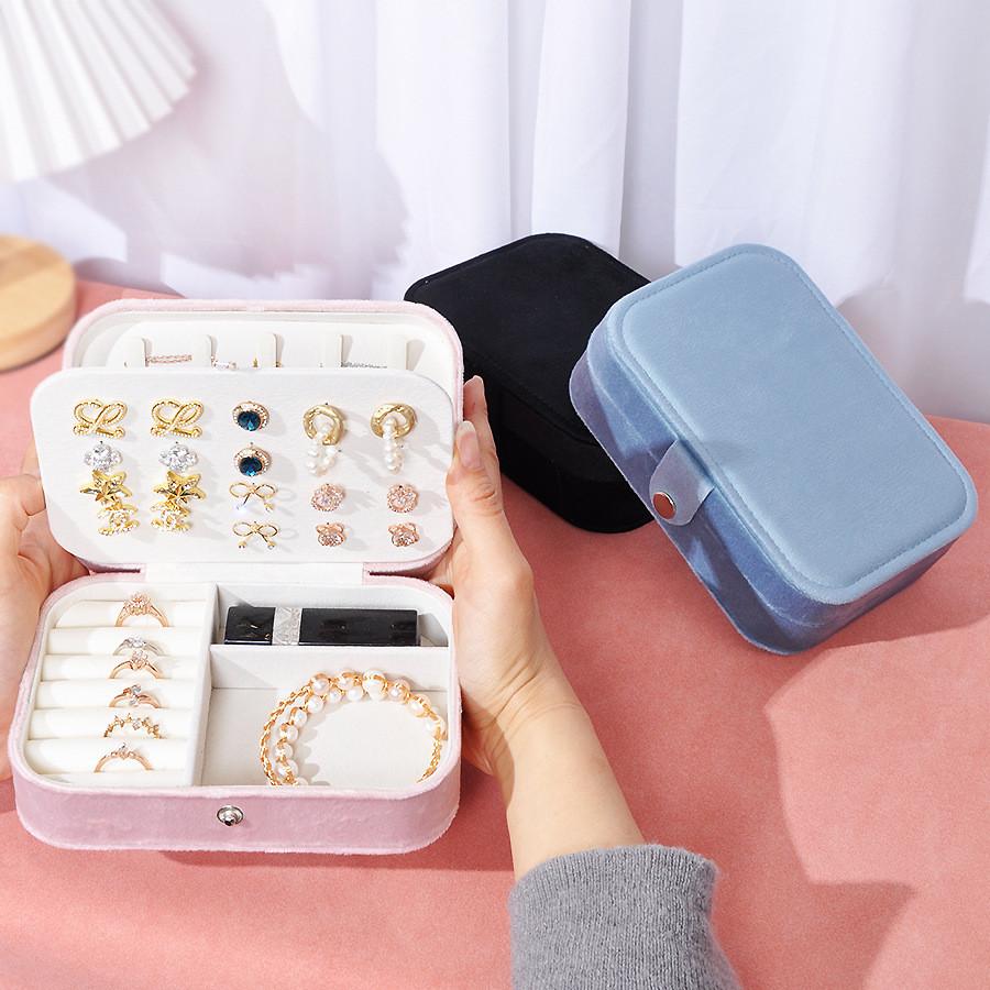 Minimalist Double Layer Jewelry Storage Box With Pu Leather For Home Organization