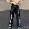 Retro Schädel Hand Knochen Stickerei Gewaschen Herren Jeans Hosen Y2K Gerade Casual Oversize Denim Hosen Lose Streetwear Pantalones