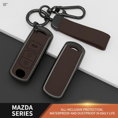 Zinklegering Leer Auto Sleutelhoesje Cover Voor Mazda 2 3 6 Atenza Axela Demio Cx-5 Cx5 Cx-3 Cx3 Cx7 Cx-7 Cx-9 Cx9 Mx5 Accessoires