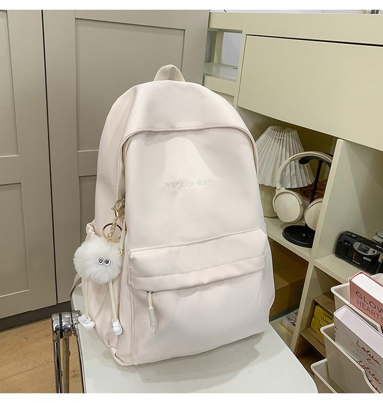 School Bag New Middle and High School Students Sweet Solid Color Large Capacity School Bag Casual Commuting Backpack Versatile Cute Simple Backpack