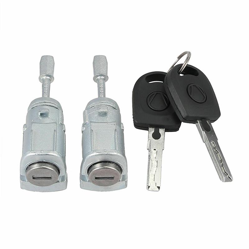 1 Pair Front Left Right Door Lock Barrel with 2 Keys for VW GOLF IV MK4 BORA POLO 9N FOX 5Z1 SKODA FABIA Exterior Parts
