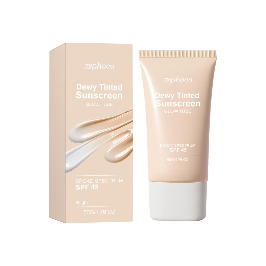 Zephoco Dewy Tinted Sunscreen SPF 45 Dark Shades 50g